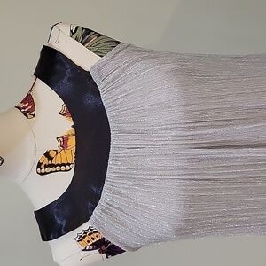 ENFOCUS STUDIO silver and black sleeveless dress.  Ties in back. Size is 4.